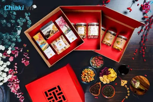 Hộp qu&agrave; biếu Tết bằng gỗ cao cấp để biếu tặng kh&aacute;ch h&agrave;ng, đối t&aacute;c, thầy c&ocirc; gi&aacute;o