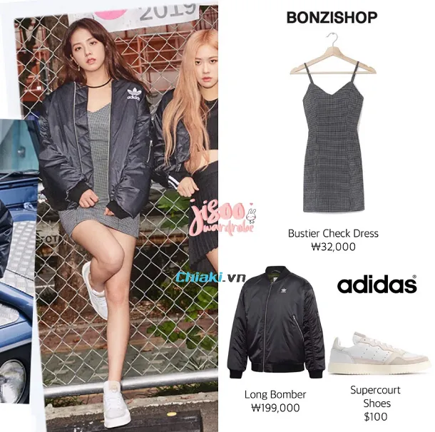 Phối gi&agrave;y Supercourt c&ugrave;ng phong c&aacute;ch năng động của Jisoo