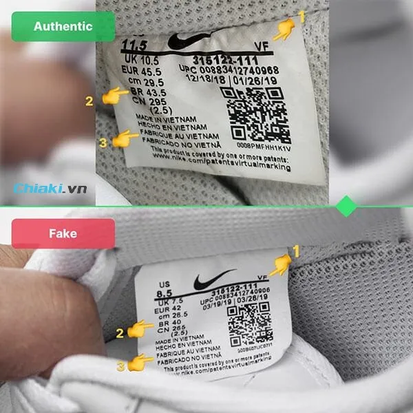 C&aacute;ch check gi&agrave;y Nike ch&iacute;nh h&atilde;ng qua tem gi&agrave;y