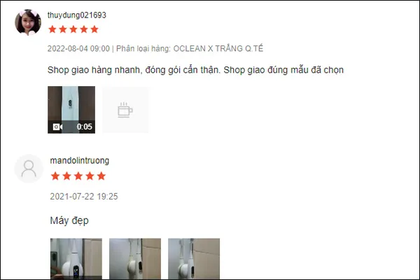 feedback b&agrave;n chải điện Xiaomi của kh&aacute;ch h&agrave;ng