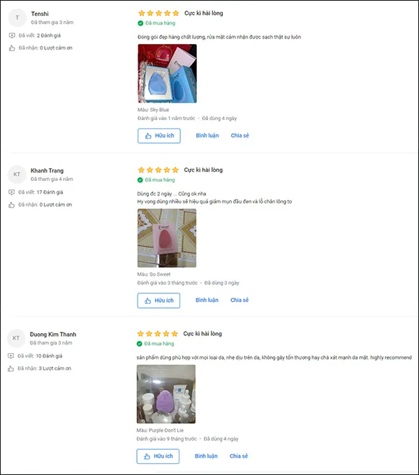 c&aacute;c chị em review m&aacute;y rửa mặt Emmie sau khi sử dụng