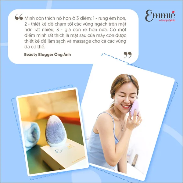 Review m&aacute;y rửa mặt Emmi của beauty blogger &Oacute;ng &Aacute;nh