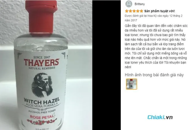 Review Toner kh&ocirc;ng cồn cho da dầu mụn, nhạy cảm Thayers Natural Remedies Facial&nbsp;
