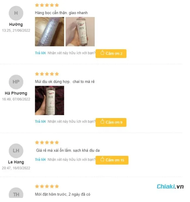 Review nước tẩy trang Byphasse d&ugrave;ng cho b&agrave; bầu từ người sử dụng