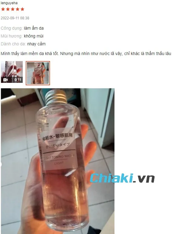 Review Toner kh&ocirc;ng cồn gi&aacute; rẻ Muji Light Toning Moisture