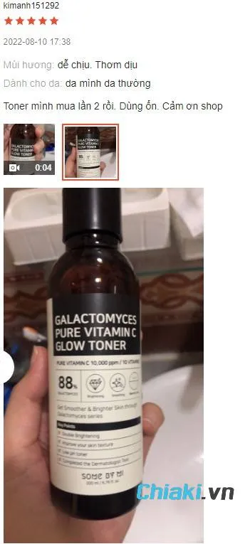 Review Toner dưỡng trắng da H&agrave;n Quốc Some By Mi Galactomyces Pure Vitamin C
