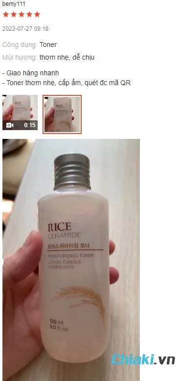 Review Toner gạo The Face Shop Rice Ceramide Moisturizing se kh&iacute;t lỗ ch&acirc;n l&ocirc;ng
