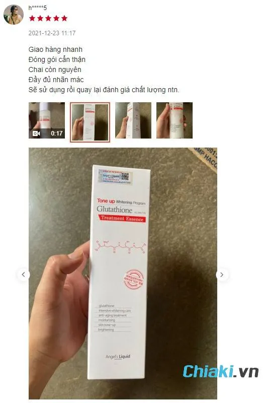 Review Toner trắng da trị mụn Tone Up Whitening Program Glutathione