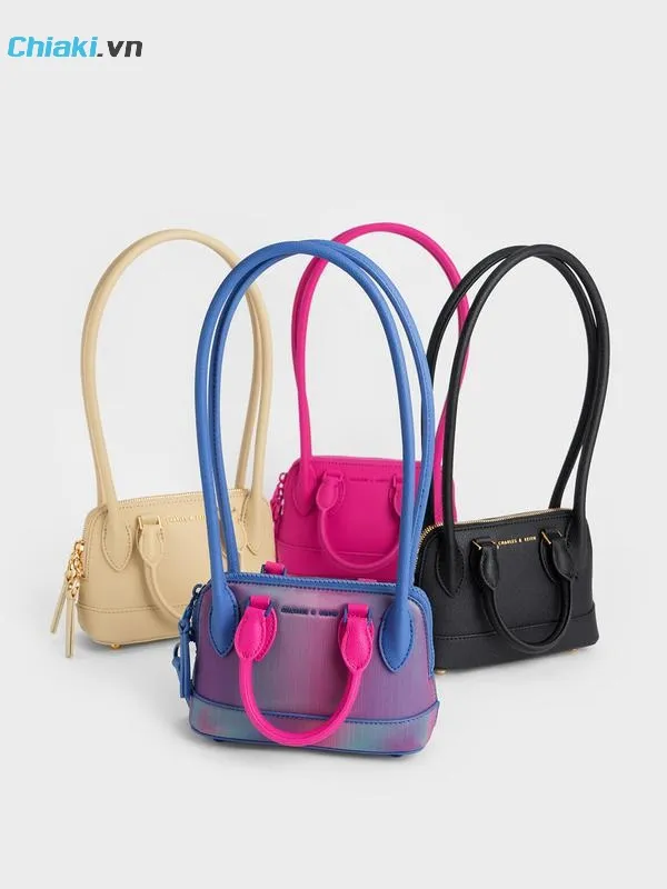 T&uacute;i x&aacute;ch nữ Charles & Keith Harmonee Holographic Four Handle Handbag