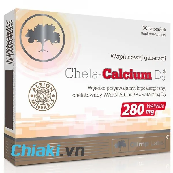 h&agrave;m lượng canxi cho b&agrave; bầu, Vi&ecirc;n uống Canxi Chela-Calcium D3