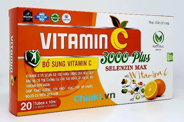 vitamin C dạng ống cho b&eacute;, Vitamin C 3000 Plus Selenzin Max