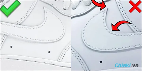Dựa v&agrave;o g&oacute;t gi&agrave;y l&agrave; c&aacute;ch check gi&agrave;y Nike AF1 