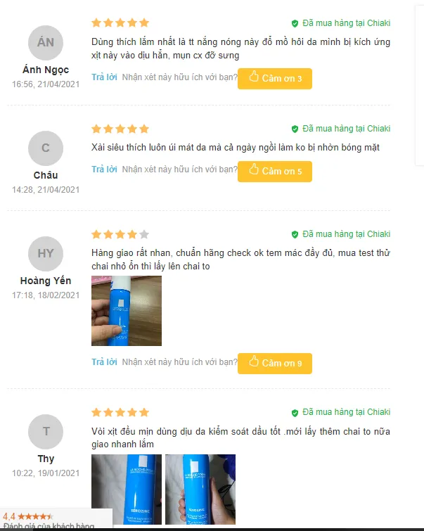 Đ&aacute;nh gi&aacute; xịt kho&aacute;ng La Roche Posay từ người d&ugrave;ng
