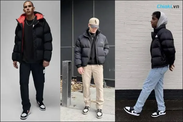 phối đồ với gi&agrave;y nike Jordan v&agrave; &aacute;o phao cho nam