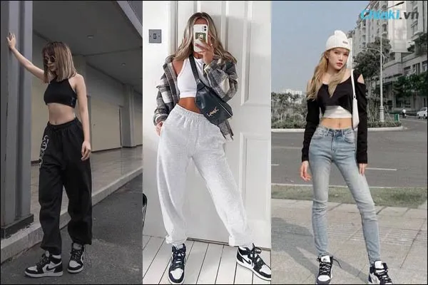phối đồ với gi&agrave;y nike Jordan v&agrave; &aacute;o croptop