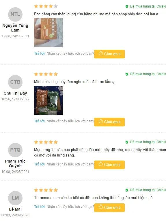 Review Sữa tắm trị mụn lưng Medimix Cỏ Hương B&agrave;i