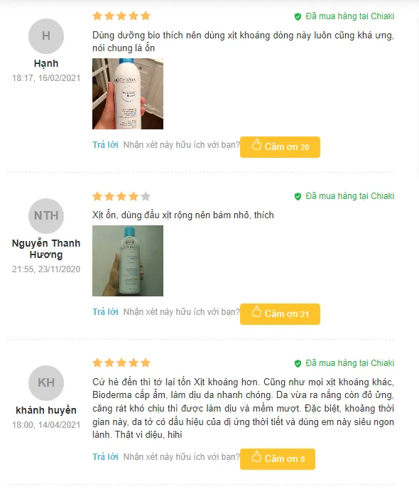 Đ&aacute;nh gi&aacute; xịt kho&aacute;ng Bioderma từ người d&ugrave;ng