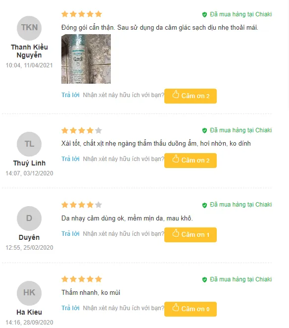 Đ&aacute;nh gi&aacute; xịt kho&aacute;ng Cur&eacute;l từ người d&ugrave;ng
