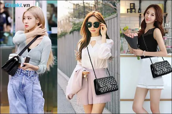 tạo d&aacute;ng chụp ảnh với t&uacute;i x&aacute;ch đeo ch&eacute;o