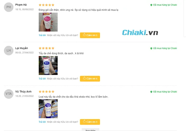 Đ&aacute;nh gi&aacute; tẩy da chết Rosette từ người d&ugrave;ng