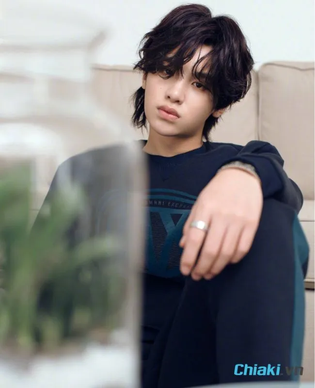 Kiểu t&oacute;c layer mullet nam uốn s&oacute;ng