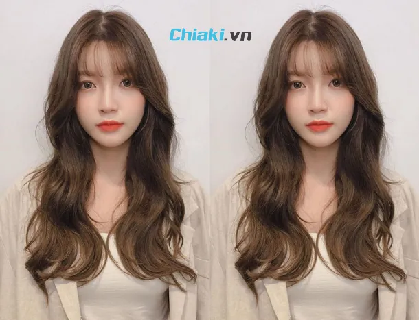 T&oacute;c layer medium length gợn s&oacute;ng