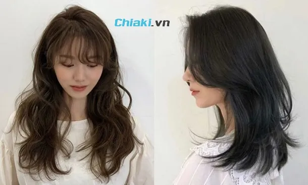 Kiểu t&oacute;c layer medium length d&agrave;i hơn vai duỗi phồng