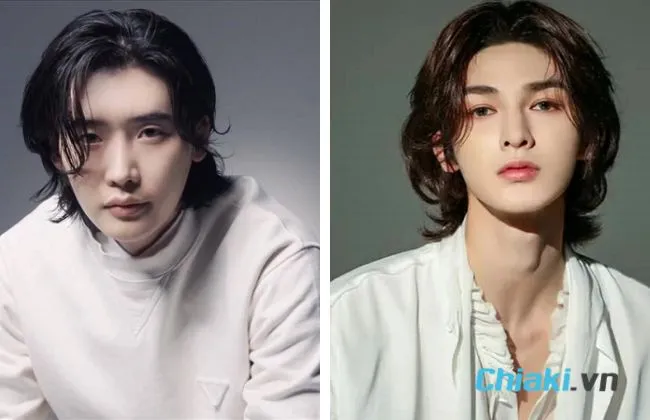 Mẫu mullet layer d&agrave;i uốn nhẹ nam