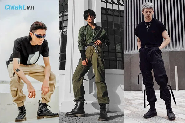 phối đồ với gi&agrave;y boot nam v&agrave; quần jogger