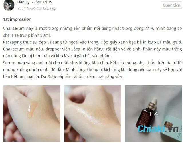 Review serum Estee Lauder Peptide từ người sử dụng