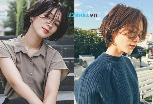T&oacute;c d&agrave;y cắt ngắn t&eacute;m gọn phần ngọn