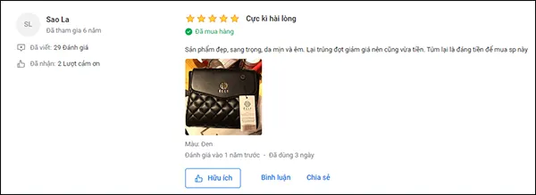 Cảm nhận của kh&aacute;ch h&agrave;ng về t&uacute;i x&aacute;ch elly c&oacute; tốt kh&ocirc;ng