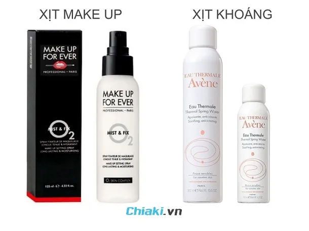 So s&aacute;nh xịt kho&aacute;ng v&agrave; xịt giữ lớp trang điểm