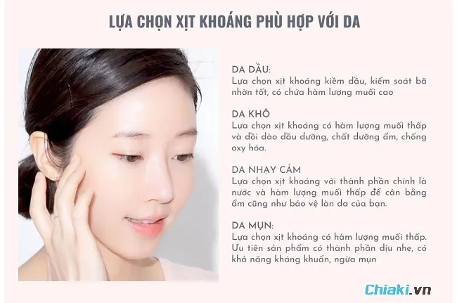 C&aacute;ch chọn c&aacute;c loại xịt kho&aacute;ng tốt ph&ugrave; hợp với da bạn