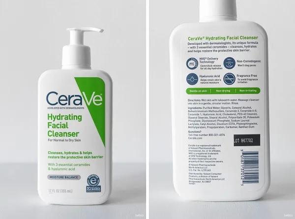 Th&agrave;nh phần sữa rửa mặt CeraVe cho da kh&ocirc;
