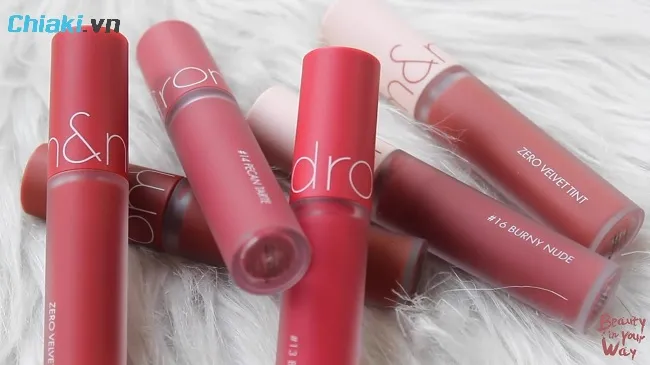 Bảng m&agrave;u son Romand Zero Velvet Tint (dạng kem)