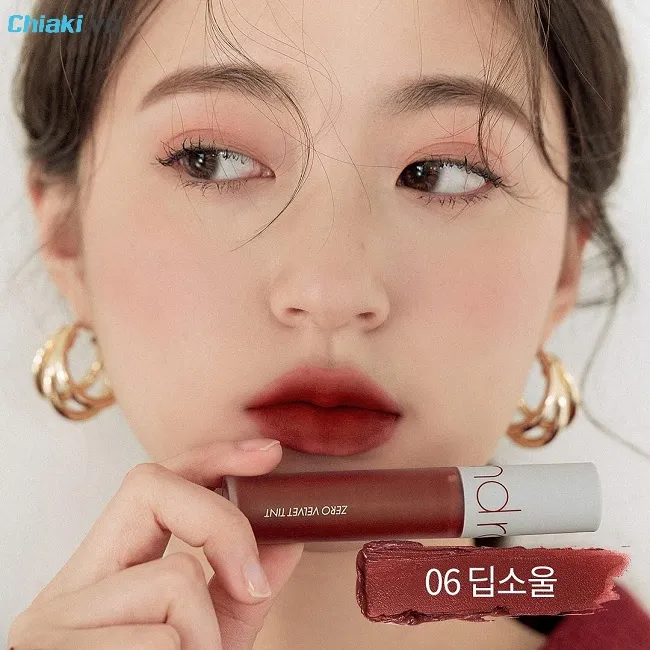 d&ograve;ng son kem l&igrave; Romand Zero Velvet Tint bảng m&agrave;u l&agrave; d&ograve;ng son kem