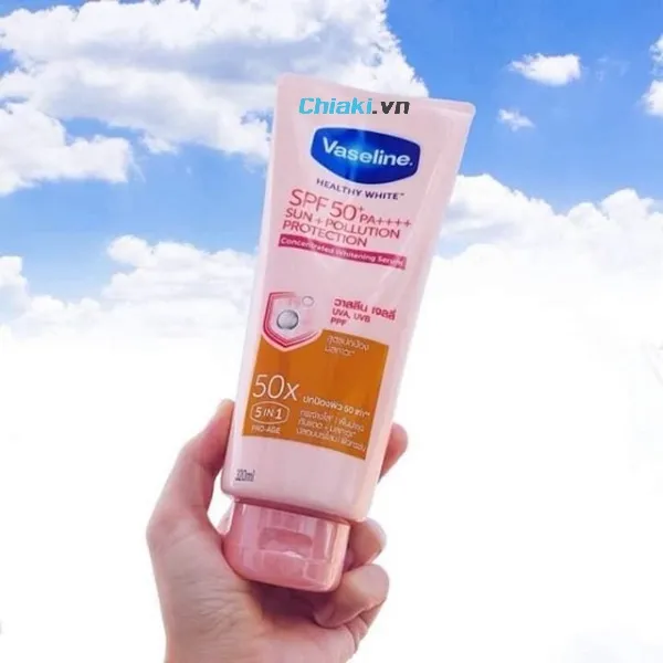 Review kem chống nắng body Vaseline Healthy White Sun Pollution Protection SPF50+ PA++++