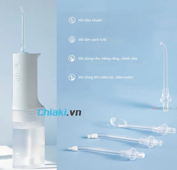 M&aacute;y tăm nước Xiaomi Flosser MIJIA MEO701 4 đầu v&ograve;i