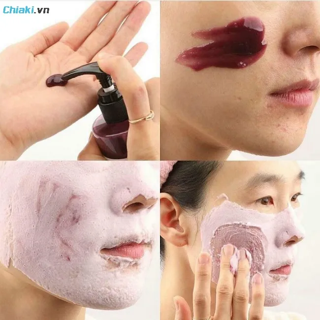 ưu điểm sữa rửa mặt rau củ t&iacute;m tr&ecirc;n da