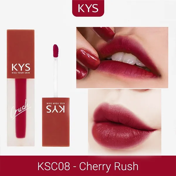 Son m&agrave;u đỏ cherry đậm KYS Chocolate Crush Đỏ Cherry KSC08 Cherry Rush