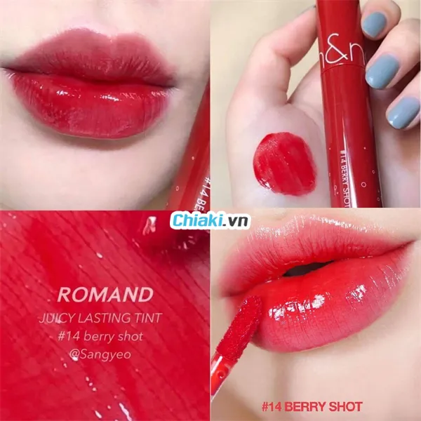 Son Đỏ Berry Tint B&oacute;ng Romand New Juicy Lasting 14 Berry Shot