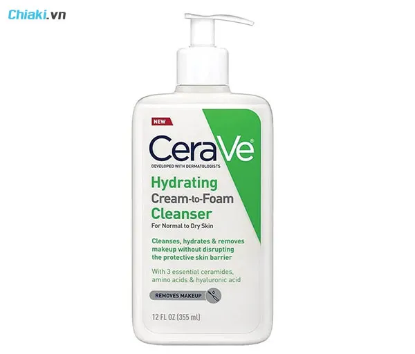 Sữa rửa mặt Cerave Hydrating Cream-to-Foam Cleanser