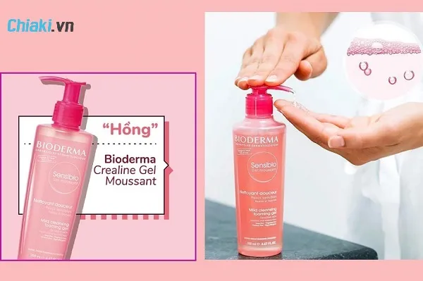 Review sữa rửa mặt Bioderma hồng Sensibio H20 Gel Moussant cho da nhạy cảm