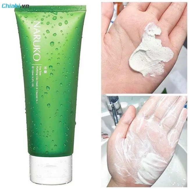 Sữa rửa mặt Naruko tr&agrave;m tr&agrave; Tea Tree Purifying Clay Mask And Cleanser In 1