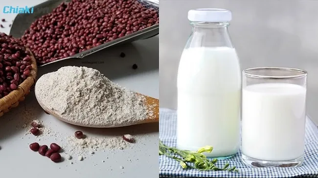 L&agrave;m trắng da v&agrave; chống l&atilde;o h&oacute;a bằng sữa tươi v&agrave; bột đậu đỏ