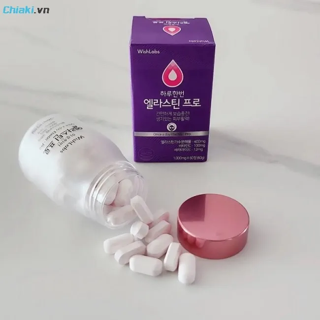 Vi&ecirc;n uống Collagen t&iacute;m H&agrave;n Quốc Elastin Pro