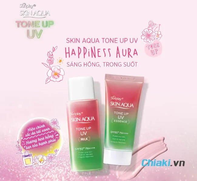 Kem chống nắng Skin Aqua m&agrave;u hồng