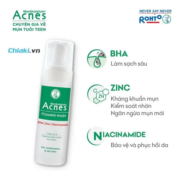 Sữa rửa mặt Acnes cho da dầu Foaming Wash