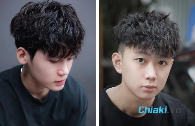 Kiểu t&oacute;c layer nam uốn ruffled